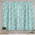 thumbnail image 1 of Ambesonne Pigeon Kitchen Curtains, Pigeon Prints with Feathers, 55"x45", Seafoam and Ivory, 1 of 1