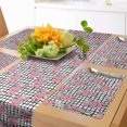 thumbnail image 1 of Ambesonne Piglet Table Runner & Placemats, Nerdy Pigs and Squares, Placemat 4 pcs + Runner 14"x90", Pink and Multicolor, 1 of 2