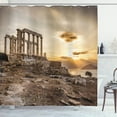 thumbnail image 1 of Ambesonne Pillar Shower Curtain, Greek Buildings Poseidon, 69"Wx84"L, Beige Taupe, 1 of 5