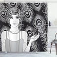thumbnail image 1 of Ambesonne Pin up Girl Shower Curtain, Retro Party Concept, 69"Wx84"L, Grey Pale Grey and Black, 1 of 5
