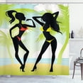 thumbnail image 1 of Ambesonne Pin up Girl Shower Curtain, Tropical Island, 69"Wx75"L, Multicolor, 1 of 5
