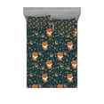 thumbnail image 1 of Ambesonne Pine Cone Fitted Sheet & Pillow Sham Set, Fox Basket of Raspberry, Queen, Multicolor, 1 of 2