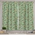 thumbnail image 1 of Ambesonne Pine Cone Kitchen Curtains, Spring Season Plant Leaf, 55"x39", Umber Camel Reseda Green, 1 of 3