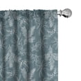 thumbnail image 1 of Ambesonne Pine Print Curtains, Outline Mistletoe Branch, Pair of 28"x84", Dark Cadet Blue White, 1 of 5