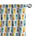 thumbnail image 1 of Ambesonne Pineapple 4-Panel Curtains, Tropical Colorful Ananas, 56"x95", Seafoam and Pale Vermilion, 1 of 4