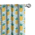 thumbnail image 1 of Ambesonne Pineapple 4-Panel Curtains, Tropical Fruit on Stripes, 56"x63", Earth Yellow Teal, 1 of 1