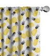 thumbnail image 1 of Ambesonne Pineapple Curtains, Abstract Summer Motif, Pair of 28"x63", Black Grey and Yellow, 1 of 5