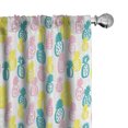 thumbnail image 1 of Ambesonne Pineapple Curtains, Colorful Doodle Food, Pair of 28"x84", Multicolor, 1 of 5