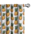 thumbnail image 1 of Ambesonne Pineapple Curtains, Tropical Fruits Ornament, Pair of 28"x84", Earth Yellow and Fern Green, 1 of 5