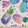 thumbnail image 1 of Ambesonne Pineapple Fabric by the Yard Upholstery, Summer Memphis Fruit Art, 3 Yards, Pale Pink Dark Indigo, 1 of 1