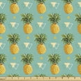 thumbnail image 1 of Ambesonne Pineapple Fabric by the Yard Upholstery, Geometric Hipster, 3 Yards, Orange Seafoam Green, 1 of 4