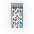 thumbnail image 1 of Ambesonne Pineapple Fitted Sheet, Summer Memphis Fruit Art, Twin Size, Pale Pink Dark Indigo, 1 of 5