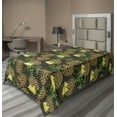 thumbnail image 1 of Ambesonne Pineapple Flat Bedding Sheet Soft Top Sheet, Tropical Fruit Summer Art, Twin, Mustard Olive Green and Dusk, 1 of 1