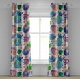 thumbnail image 1 of Ambesonne Pineapple Grommet Curtain, Summer Memphis Fruit Art, 50"x96", Pale Pink Dark Indigo, 1 of 1