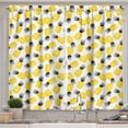 thumbnail image 1 of Ambesonne Pineapple Kitchen Curtains, Abstract Summer Motif, 55"x45", Black Grey and Yellow, 1 of 3