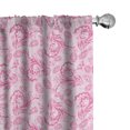 thumbnail image 1 of Ambesonne Pink Window Curtains, Flowers Dots Butterflies Love, Each 28" W x 95" L, Pink and Pale Pink, 1 of 5