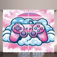 thumbnail image 1 of Ambesonne Pink Curtains 2 Panel Set, Girly Gamer Concept Controller, 108" x 63", Purple Pale Blue, 1 of 2