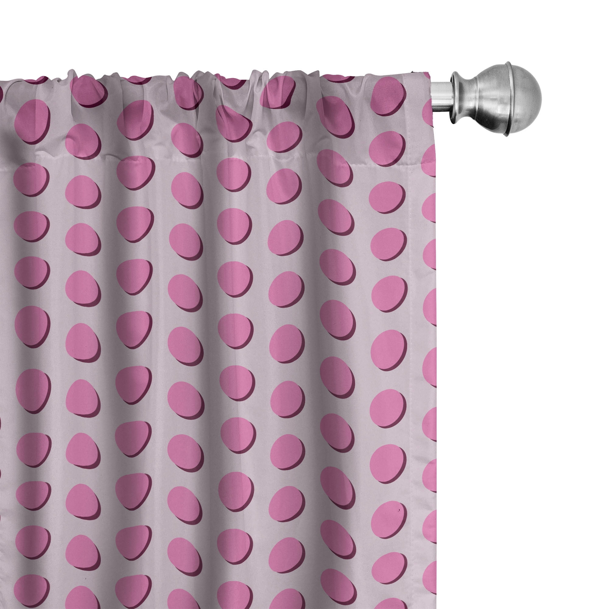 Pink and Purple Polka Dot Polyester Curtain Panels