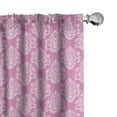 thumbnail image 1 of Ambesonne Pink Curtains, Intricate Damask Motifs, Pair of 28"x95", Pale Pink Pink, 1 of 5
