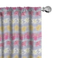 thumbnail image 1 of Ambesonne Pink Curtains, Lilies Bluish Stripes Artwork, Pair of 28"x63", Pale Fuchsia Pastel Brown, 1 of 4