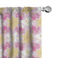 thumbnail image 1 of Ambesonne Pink Curtains, Lily Flowers Geometric Back, Pair of 28"x63", Pastel Brown Dried Rose, 1 of 4