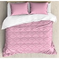 thumbnail image 1 of Ambesonne Pink Damask Duvet Cover Set, Abstract Curvy Romantic, 2-Calking, Pale Pink Pale Eggshell, 1 of 6