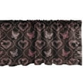 thumbnail image 1 of Ambesonne Pink Damask Window Valance, Butterfly Hearts Romantic Floral Gradient Ornaments, Curtain Valance for Kitchen Bedroom Decor with Rod Pocket, 54" X 18", Seal Brown Pastel Pink, 1 of 2