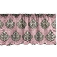 thumbnail image 1 of Ambesonne Pink Damask Window Valance, Repeating Flowers Rococo Inspired Ornaments, Curtain Valance for Kitchen Bedroom Decor with Rod Pocket, 54" X 12", Pale Pink Beige, 1 of 2