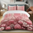 thumbnail image 1 of Ambesonne Pink Duvet Cover Set, Joyous Monochrome Flower Love, Calking, Dried Rose and Coral, 1 of 4