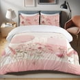 thumbnail image 1 of Ambesonne Pink Duvet Cover Set, Pastel Harmony Wildflowers, Calking, Rose Khaki and Off White, 1 of 4