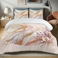 thumbnail image 1 of Ambesonne Pink Duvet Cover Set, Pastel Marble Print Lavender, King, Blush Sand Brown Purple, 1 of 4