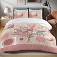 thumbnail image 1 of Ambesonne Pink Duvet Cover Set, Romantic Boho Floral Geometric, Calking, Dried Rose and Slate Blue, 1 of 4