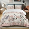 thumbnail image 1 of Ambesonne Pink Duvet Cover Set, Spring Pure and Soft Botanical, Twin, Blush Dark Green Mauve, 1 of 4