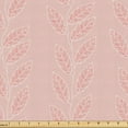 thumbnail image 1 of Ambesonne Pink Fabric by the Yard Upholstery, Floral Abstract Leaves Pattern, 1 Yard, Pale Salmon Blush White, 1 of 5