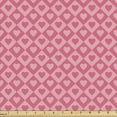 thumbnail image 1 of Ambesonne Pink Fabric by the Yard Upholstery, Heart Pattern Squares Plot, 10 Yards, Dried Rose Pale Pink, 1 of 5