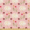 thumbnail image 1 of Ambesonne Pink Fabric by the Yard Upholstery, Peony Blooms and Berry Twigs, 1 Yard, Blush Multicolor, 1 of 5