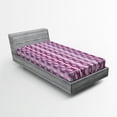 thumbnail image 1 of Ambesonne Pink Fitted Sheet, Abstract Rounds Line, Twin Size, Cadet Blue Dried Rose, 1 of 2