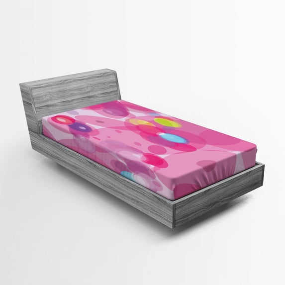 Ambesonne Pink Fitted Sheet, Fantasy Magic, Twin Size, Pink