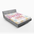 thumbnail image 1 of Ambesonne Pink Fitted Sheet, Flowers Surf and Summer, Full Size, Pale Yellow White, 1 of 2