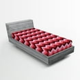 thumbnail image 1 of Ambesonne Pink Fitted Sheet, Modern Feminine Zigzag, Twin XL Size, Burgundy Ruby Coral, 1 of 2