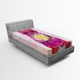 thumbnail image 1 of Ambesonne Pink Fitted Sheet, Retro Digital Robot Cat, Twin Size, Pink Fuchsia, 1 of 2