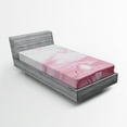thumbnail image 1 of Ambesonne Pink Fitted Sheet, Sunrise Birds Horizon Art, Twin Size, Pink White, 1 of 2