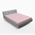 thumbnail image 1 of Ambesonne Pink Fitted Sheet, Vintage Triangles, Full Size, Pink and White, 1 of 2