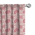 thumbnail image 1 of Ambesonne Pink Floral Curtains, Delicate Strokes Swirls, Pair of 28"x63", Pearl Dark Pink, 1 of 5