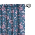 thumbnail image 1 of Ambesonne Pink Floral Curtains, Sakura Cherry Blossoms, Pair of 28"x84", Dark Turquoise Plum, 1 of 5