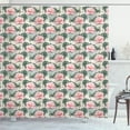 thumbnail image 1 of Ambesonne Pink Floral Shower Curtain, Asian Garden Peonies, 69"Wx70"L, Grey Teal Eggshell, 1 of 4