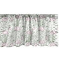 thumbnail image 1 of Ambesonne Pink Floral Window Valance, Repetitive Pattern of Lotus Flowers Outline Art, Curtain Valance for Kitchen Bedroom Decor with Rod Pocket, 54" X 12", Olive Green Pink White, 1 of 2