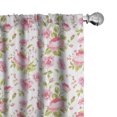 thumbnail image 1 of Ambesonne Pink Leaves Curtains, Vintage Peony Pattern, Pair of 28"x63", Pastel Pink Pale Pink, 1 of 5