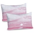 thumbnail image 1 of Ambesonne Pink Pillow Sham 2 Pack, Sunrise Birds Horizon Art, 30"x20", Pink White, 1 of 3