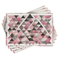 thumbnail image 1 of Ambesonne Pink Place Mats Set of 4, Blushy Fashion Abstract Lines, Standard Size, Blush White Dark Grey, 1 of 5